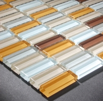 Crystal Glass Tile- Orange Cremecicle Glass Tile - COB0013