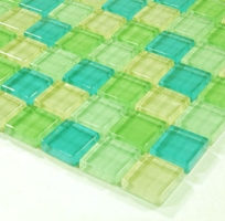 Crystal Glass Tile- Spring Leaves Glass Tile - COB0017