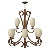 Dolce Brushed Cinnamon Nine-Light Chandelier