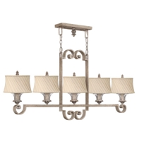 Kingsley Silver Leaf Five Light Trestle Pendant