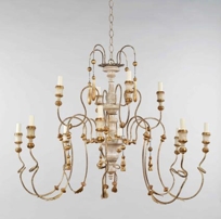 Figeac Chandelier, Gilt & Ivory