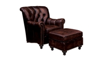 Porter Leather Chair and Ottoman 1244L; 1245L