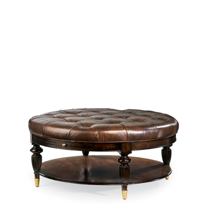 Portrait Leather Round Cocktail Table 393-015C