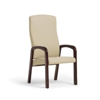 Arc Patient Chair, Wallsaver Wood Arm, High Back