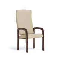 Arc Patient Chair, Wood Arm, High Back