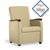 Versant Glider, 22 in. Seat, Uph Arm, Wood Cap, Long Skirt