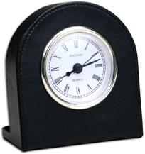 A1016: Black Leather Clock