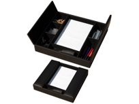 A1090: Black Leather Enhanced Conference Room Organizer