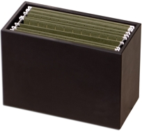 A1093: Black Leather Hanging File Folder Box