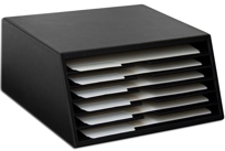 A1097: Black Leather Vertical Letter Sorter