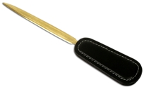 A1227: Rustic Black Leather Letter Opener
