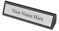 A1246: Rustic Black Leather Nameplate