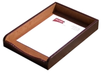 A2005: Brown Crocodile Embossed Leather Legal Letter Tray