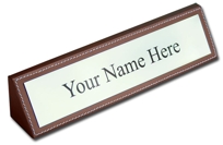 A3246: Rustic Brown Leather Nameplate