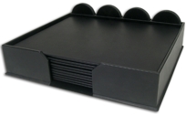 D1052: Black Leather 23Pc Conference Room Set