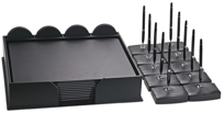 D1054: Black Leather 33Pc Deluxe Conference Room Set