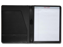 E1201: Black Split-Grain Leather Standard Padfolio