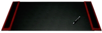 P8001: Rosewood & Leather 34 x 20 Side-Rail Desk Pad