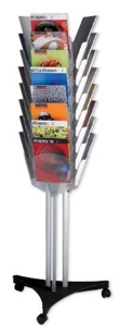 Triple sided 24 compartments letter literature display