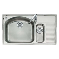 Culinaire Top Mount Dual Level Kitchen Sink with Drain Board