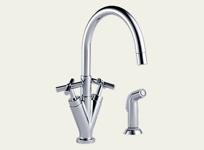 Trevi Cross Two Handle Kitchen Faucet w/ Sprayer