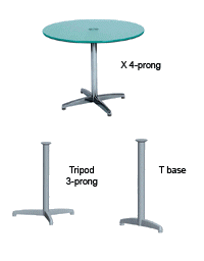 DuraCast Diecast Table Bases for Glass-top Tables