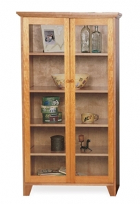 Shaker Bookcase With Full Glass Doors