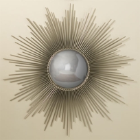 Large Nickel Sunburst Mirror
