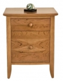 Bow Front 1-Drawer Night Stand with Door