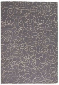Silk Road Weaves: LOOPY collection / Ripple - 5x7 - Wool and Allo fiber