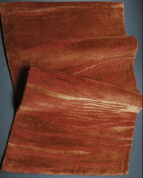 Silk Road Weaves: BRUSHWORKS collection /  BrushStrokes-Drifting Bronze- Wool and Silk, 100 knot, shown 24" x 36 " sample