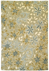 Silk Road Weaves: FLORA collection /  Herbal Toss - Springing I - Wool and Silk, shown 5x7, 80 knots