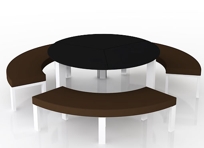 Cruz Outdoor Dining Set with benches