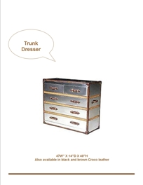 STEEL AND LEATHER TRUNK DRESSER