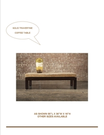 WALNUT TRAVERTINE COFFEE TABLE