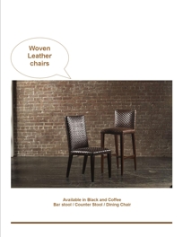 WOVEN LEATHER DINING CHAIRS