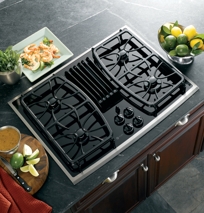 GE Profile™ 30" Built-In Gas Downdraft Cooktop, PGP989SNSS