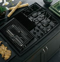 GE Profile™ Built-In Downdraft Gas Modular Cooktop, PGP990DENBB