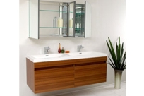Fresca Largo Modern Bathroom Vanity with Wavy Double Sinks