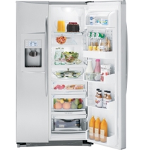 GE Profile™ 25.5 Cu. Ft. Stainless-Wrapped Side-by-Side Refrigerator, PSW26RSWSS