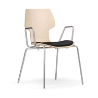 GRACIA Stacking Chair with Metallic Arms