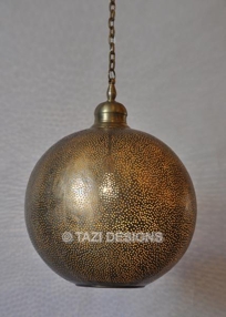 Moroccan Pin Dot Sphere Pendant Lantern