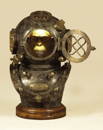 Dark Pompeian Patina Brass Deep Sea Diving Monkey Lamp