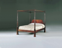 Hand Carved Mahogany Chippendale Queen Rice Bed