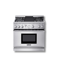 36" Pro Grand Dual-Fuel Range with 4 Star Burners (2 W/ ExtraLow) and Electric Griddle PRD364EDG