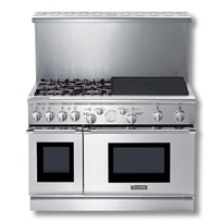 48" Pro Grand Dual-Fuel Range with 4 Star Burners (2 W/ ExtraLow) and 24" Electric Griddle PRD484EEG