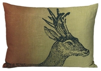 deer linen pillow by kevin o'brien