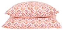 hamoa block printed bed linens & pillows in rose