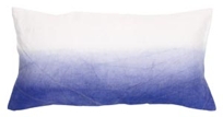 handpainted linen pillow in blue