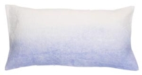 handpainted linen pillow in light blue